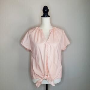 J. Crew Light Pink Front Tie Top XXS